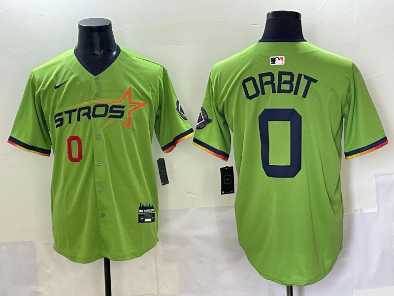 Men 2025 Houston Astros #0 Orbit Green Three generations Joint Name Nike MLB Jersey style 2->houston astros->MLB Jersey